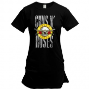 Подовжена футболка з написом і лого Guns n` roses